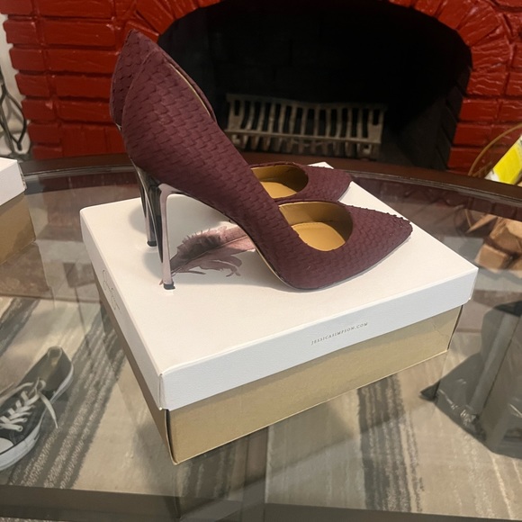 Jessica Simpson-burgundy printed heel size 9 - Picture 3 of 4